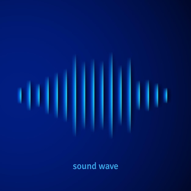 Forme d'onde sonore en papier avec ombre