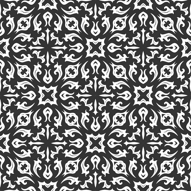 Vecteur forme d'ornement de motif noir et blanc. abstrait sans soudure simple