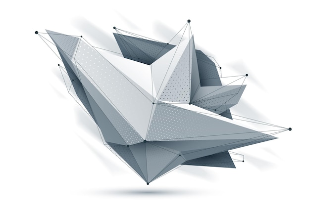 forme poly abstraite basse isolée sur vecteur blanc conception de forme future art polygonal géométrique dimensionnel thème technologique dynamique avec des lignes de maille