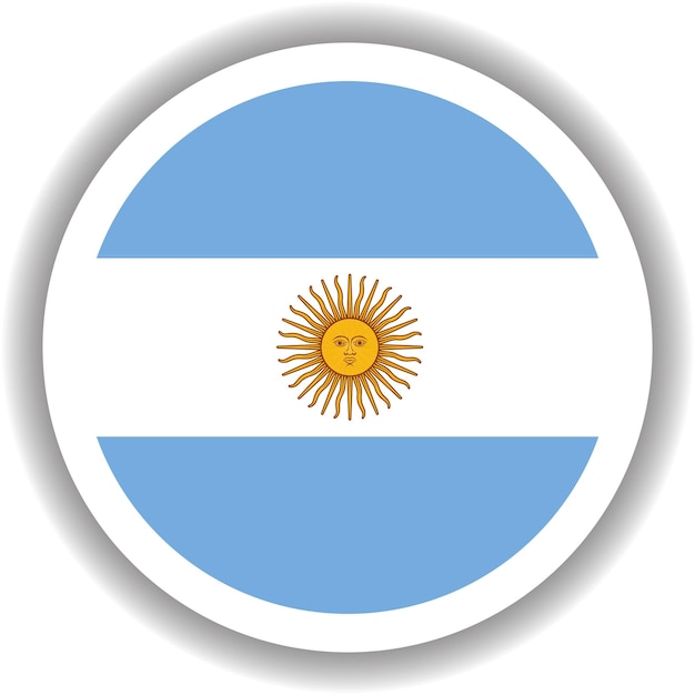 Vecteur forme ronde du drapeau de l'argentine