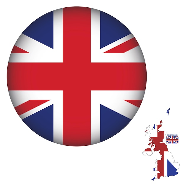 Vecteur forme ronde du drapeau britannique