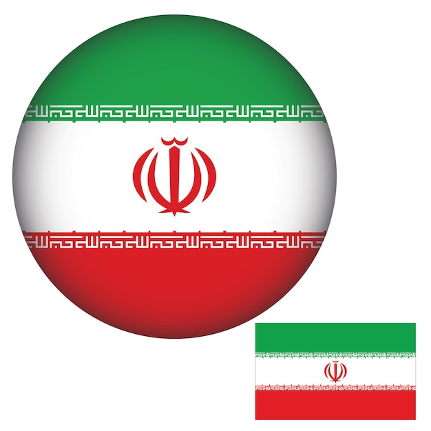 Vecteur forme ronde du drapeau iranien