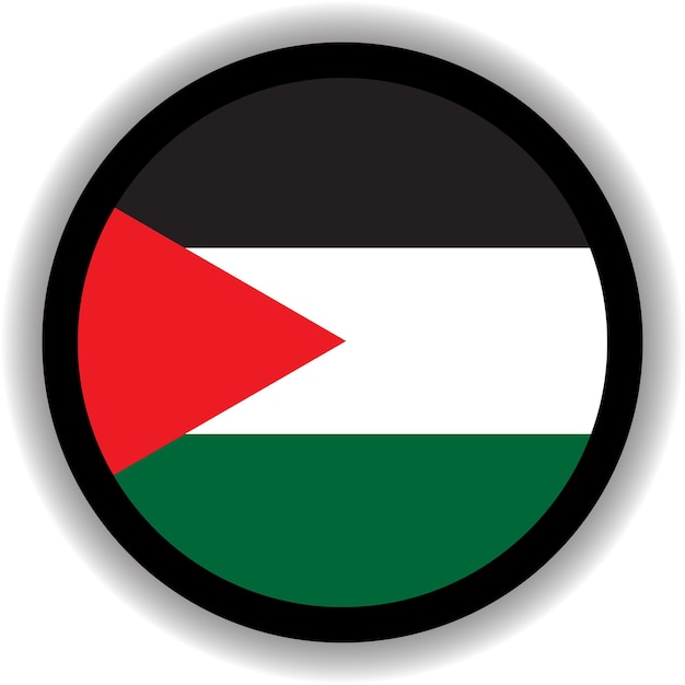 Forme Ronde Du Drapeau Palestinien