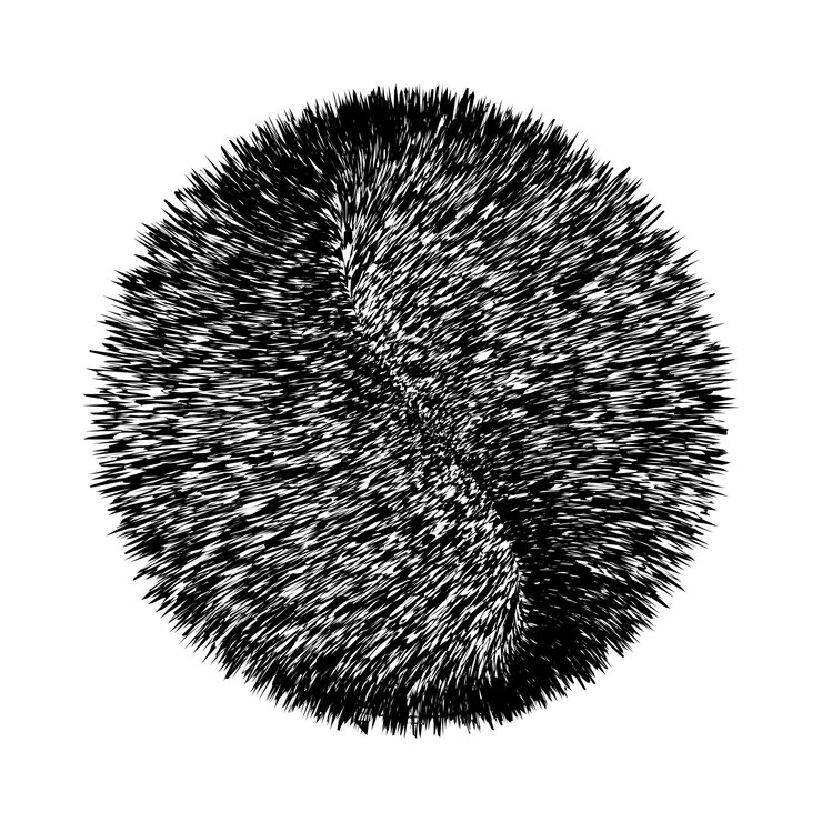 Forme ronde noire abstraite Illusion d'optique de surface déformée Illustration vectorielle Idéal pour la bannière publicitaire d'affiche d'art mural