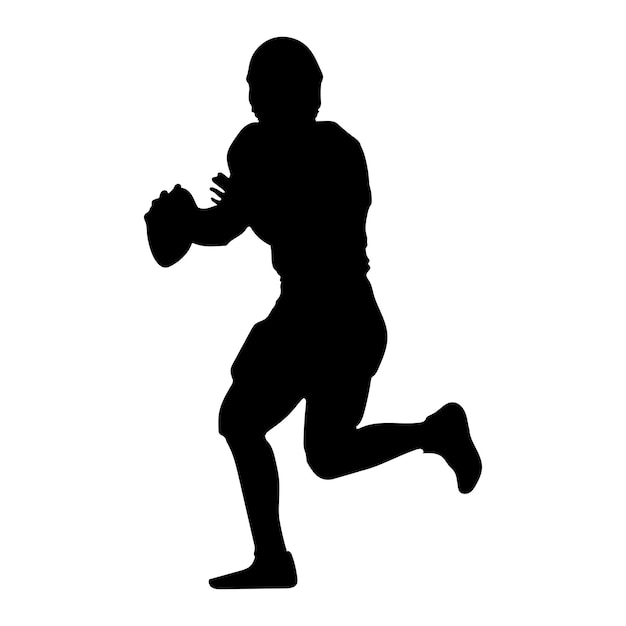 Vecteur forme de silhouette de joueur de football américain