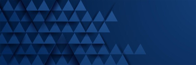 Forme Triangle Bleu Foncé Abstrait Géométrique Large Bannière Design Fond