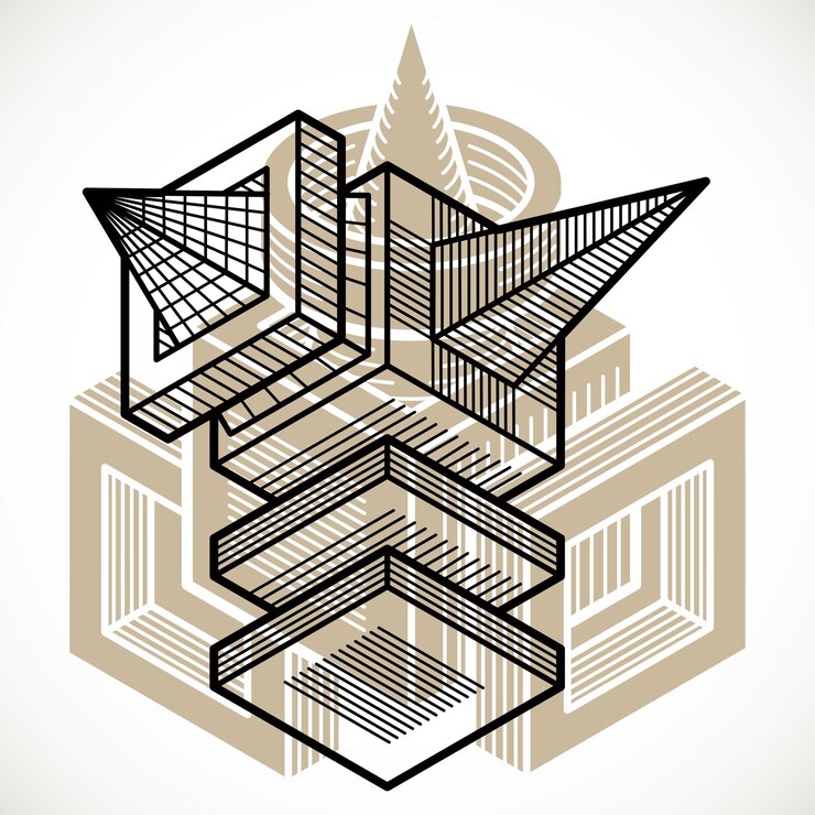 Vecteur forme tridimensionnelle abstraite, élément de cube de conception vectorielle.