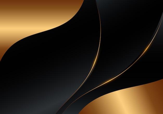 Forme de vague lisse dorée abstraite et style de luxe de modèle de fond de lignes. Illustration vectorielle