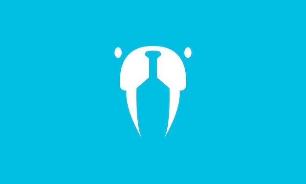 Vecteur forme visage tête morse logo symbole vecteur icône illustration graphisme