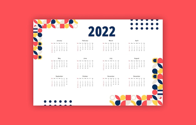 Formes Abstraites Fond Géométrique Du Calendrier 2022