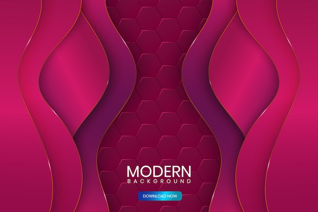 Vecteur formes abstraites modernes fond violet avec hexagone 3d vecteur premium