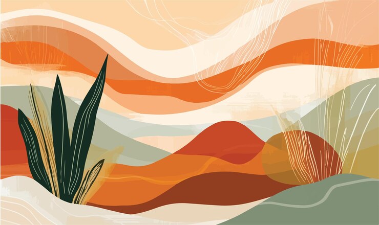 Vecteur des formes audacieuses dans les nuances du coucher du soleil