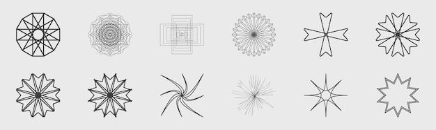Formes de brutalisme Éléments de design géométriques à la mode Cadres inspirés du brutalisme