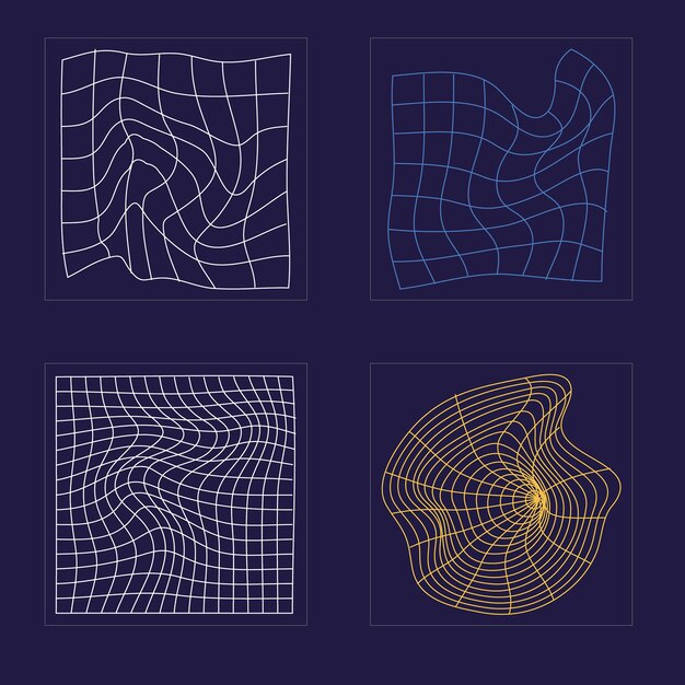 Formes de brutalisme Figures postmodernes géométriques à la mode Éléments Cyberpunk