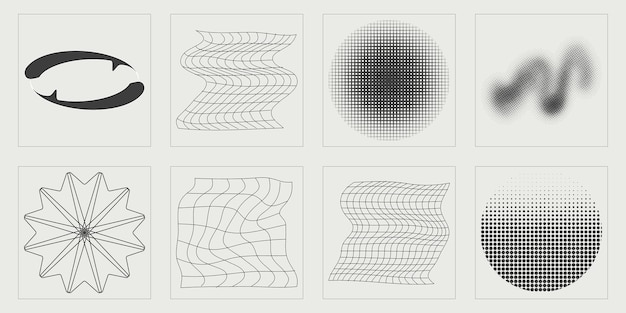 Formes de brutalisme Grand ensemble d'objets rétro pour le design Éléments de décoration graphique
