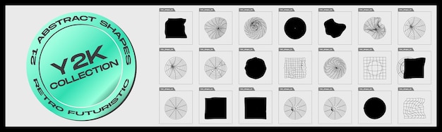 Formes de brutalisme Grande collection d'objets géométriques graphiques abstraits Cadres inspirés du brutalisme