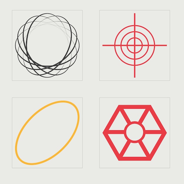 Formes de brutalisme Ornements graphiques futuristes rétro Éléments de décoration graphique