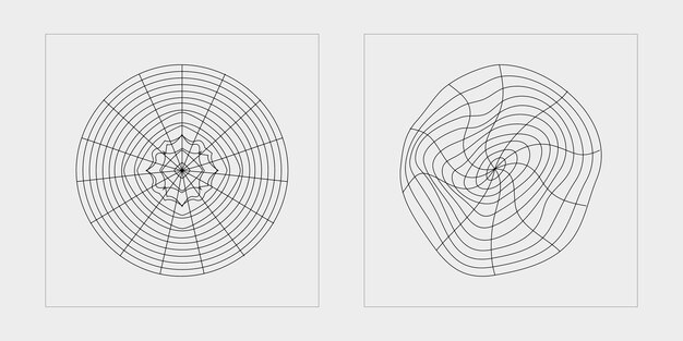 Formes de brutalisme Ornements graphiques futuristes rétro Formes abstraites modernes