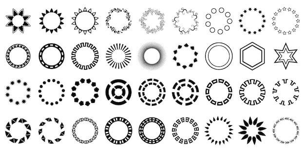 Formes Circulaires Roue Dentée Timbres Circulaires Cadres Circulaires