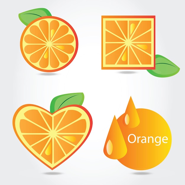 Formes de fruits orange - vector illustration sur fond blanc