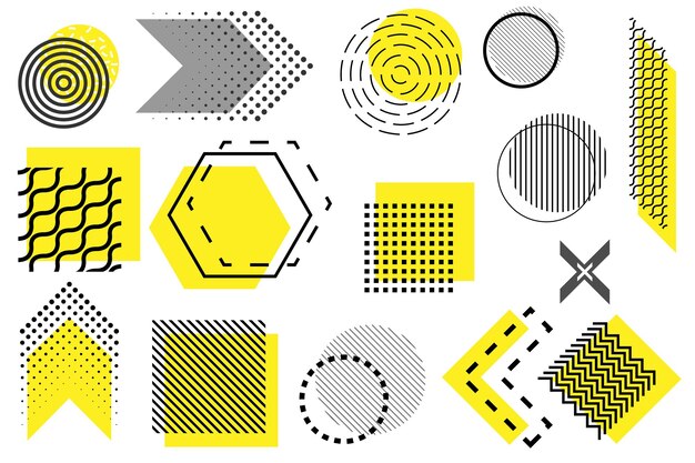 Formes géométriques abstraites. Éléments graphiques de la ligne moderne memphis.