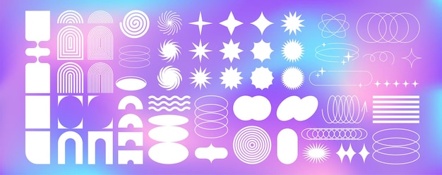 formes géométriques abstraites avec fond de dégradés colorés