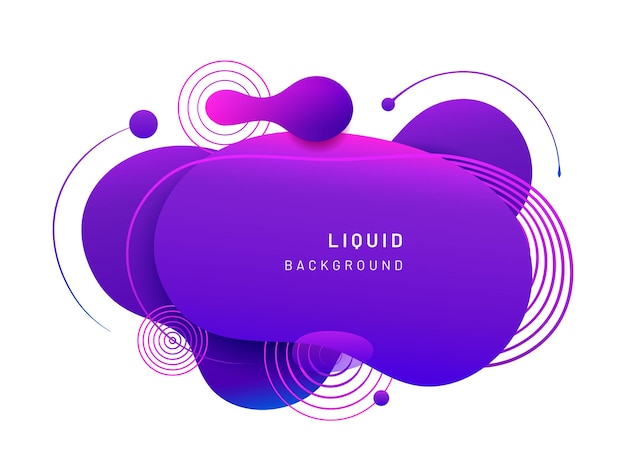 Formes géométriques abstraites liquides dégradées de blobs fluides violets avec des couleurs dynamiques pour la conception