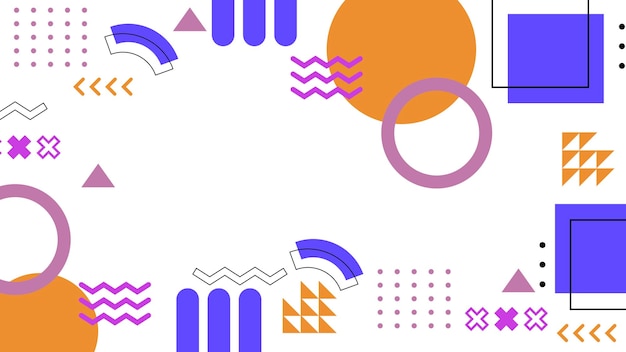 Formes géométriques abstraites de Memphis dans un design moderne coloré Idéal pour les arrière-plans Projets d'art et concepts de design moderne Présentation de bannière de couverture