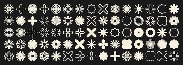 Les formes géométriques brutales symbolisent des éléments et des formes simples et primitives Bauhaus design rétro à la mode