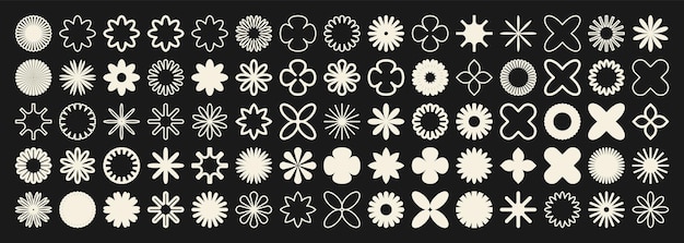 Les formes géométriques brutales symbolisent des éléments et des formes simples et primitives Bauhaus design rétro à la mode