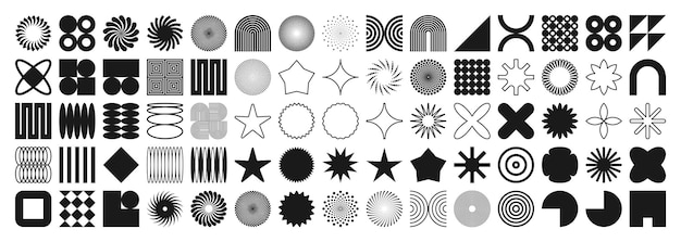 Les formes géométriques brutales symbolisent des éléments et des formes simples et primitives Bauhaus design rétro à la mode