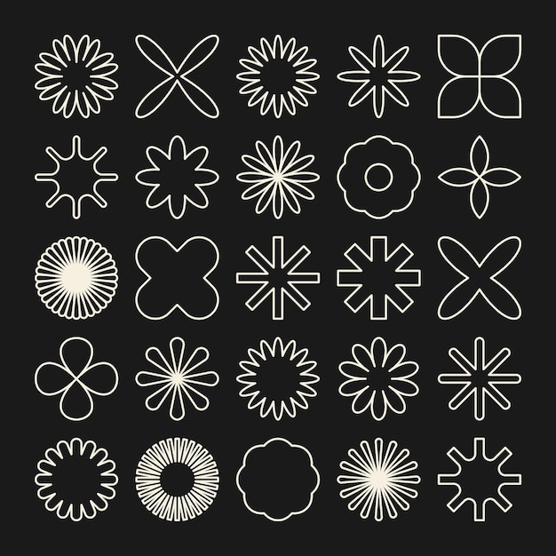 Les formes géométriques brutales symbolisent des éléments et des formes simples et primitives Bauhaus design rétro à la mode