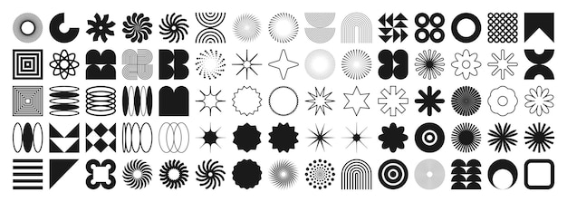 Les formes géométriques brutales symbolisent des éléments et des formes simples et primitives Bauhaus design rétro à la mode