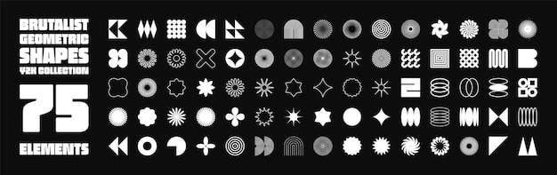 Les formes géométriques brutales symbolisent des éléments et des formes simples et primitives Bauhaus design rétro à la mode