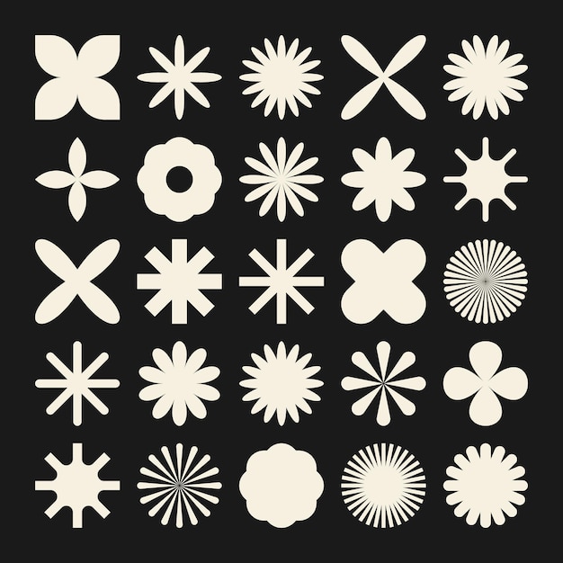 Les formes géométriques brutales symbolisent des éléments et des formes simples et primitives Bauhaus design rétro à la mode