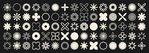 Les formes géométriques brutales symbolisent des éléments et des formes simples et primitives Bauhaus design rétro à la mode