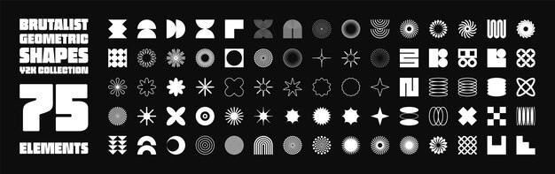 Les formes géométriques brutales symbolisent des éléments et des formes simples et primitives Bauhaus design rétro à la mode
