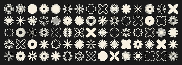 Les formes géométriques brutales symbolisent des éléments et des formes simples et primitives Bauhaus design rétro à la mode