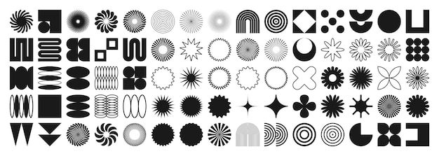 Des formes géométriques brutales symbolisent des éléments simples et primitifs et des formes de design rétro à la mode.