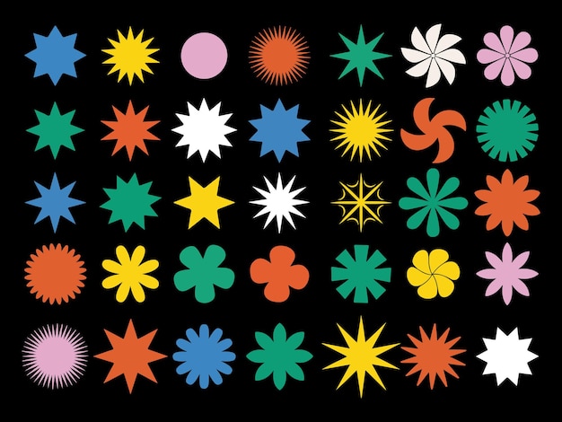 Des formes géométriques colorées sur fond noir