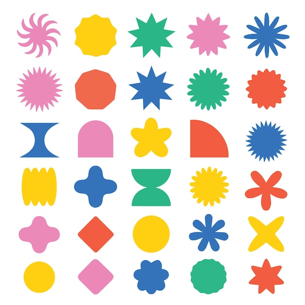 Des formes géométriques colorées Illustration vectorielle abstraite 2D moderne