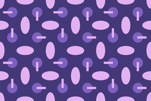 Formes géométriques fond violet foncé motif de répétition sans couture