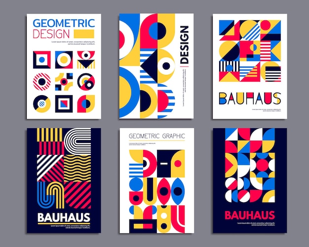 Des formes géométriques, des motifs, une affiche Bauhaus abstraite