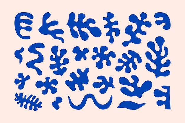 Formes Géométriques Et Organiques Inspirées De Matisse Dans Un Style Minimaliste Tendance. éléments Floraux Contemporains Abstraits Vectoriels En Papier Découpé Pour Créer Des Logos, Des Motifs, Des Affiches, Des Couvertures Et Des Cartes Postales