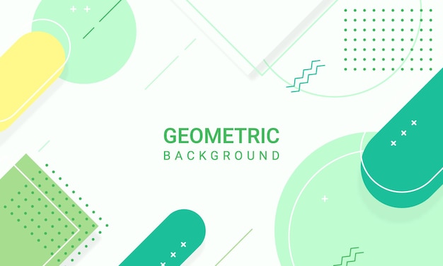 Formes géométriques vertes abstraites de fond d'éléments modernes