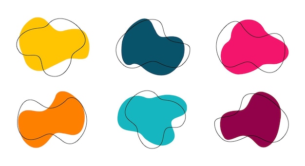 Formes liquides abstraites. Éléments géométriques colorés. Formes fluides dynamiques.