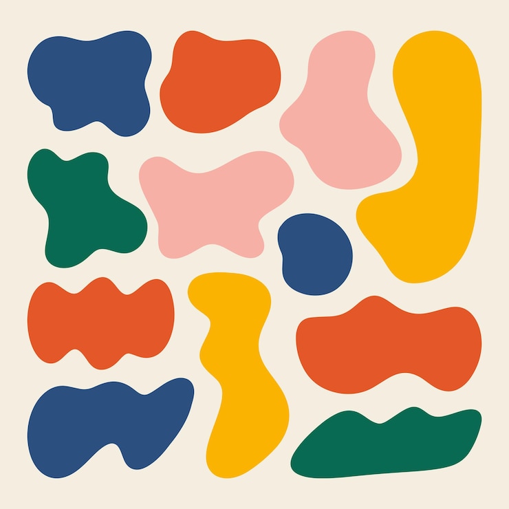Vecteur formes organiques dessinées à la main par des fluides abstraits
