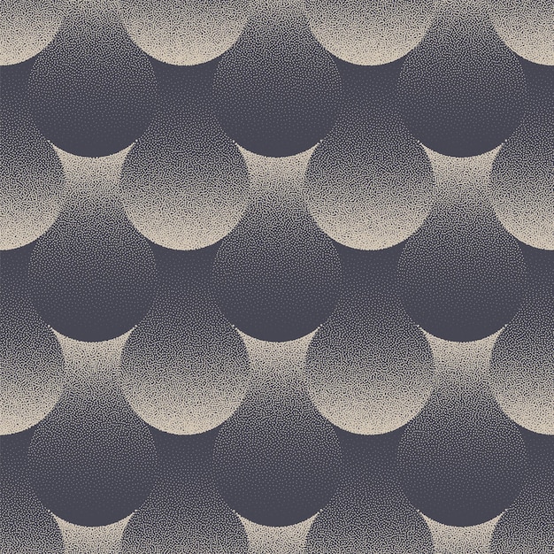Des formes rondes à l'échelle, un motif sans couture, une tendance, un travail de points, un arrière-plan vectoriel abstrait.