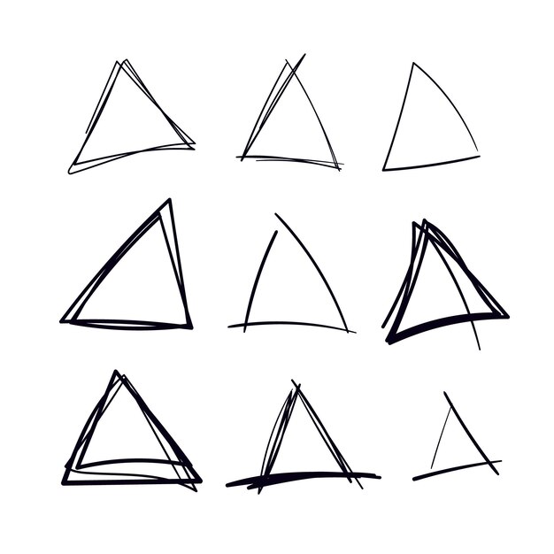 Formes triangulaires dessinées à la main Scrabble Doodle Vector Icône de griffonnages dessinés à la main