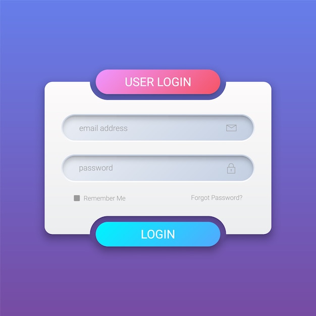 Formulaire De Connexion Utilisateur Moderne 3d
